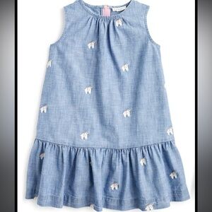 Crewcuts Unicorn Chambray Dress Ruffle Bottom NWOT SIZE 8 size 10